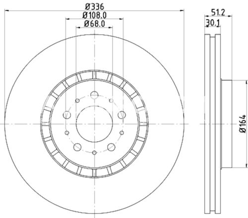 Hella Pagid Front Disc Brake Rotor 30657301